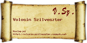 Volosin Szilveszter névjegykártya