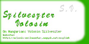 szilveszter volosin business card